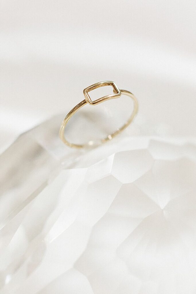 Baguette Geo Ring in 585 Gelbgold von Goldcircus