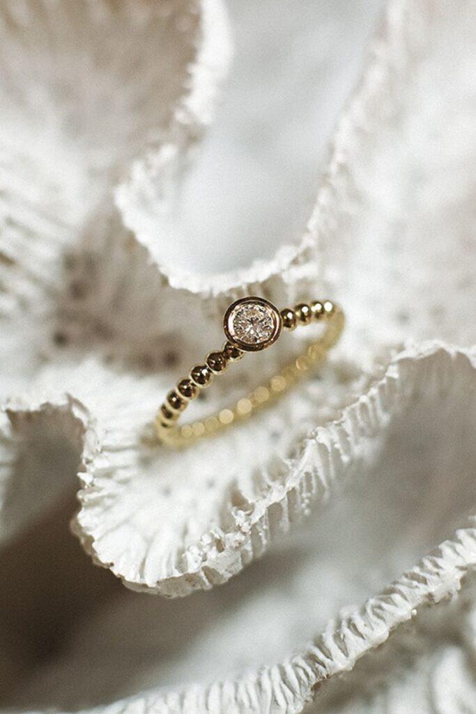 Bubble Brillant Ring 0.10 ct in 585 Gelbgold