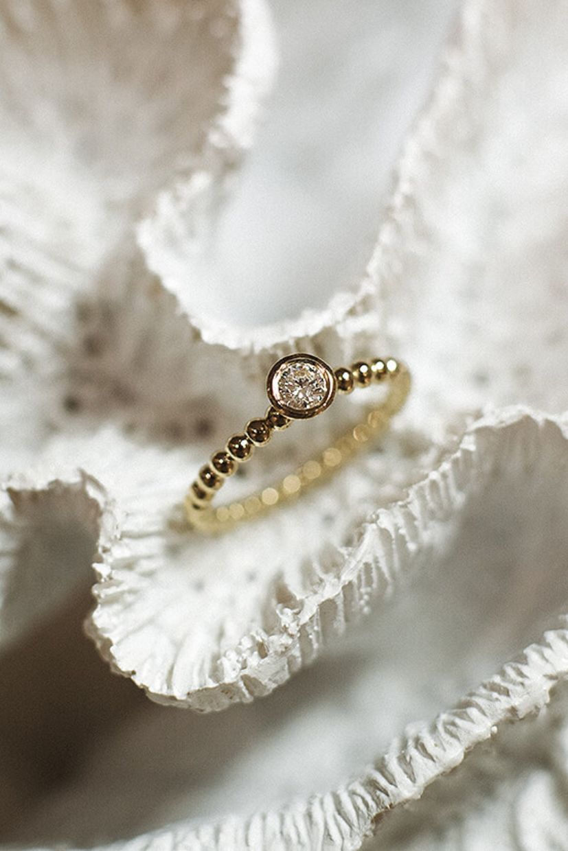 Bubble Brillant Ring 0.10 ct in 585 Gelbgold