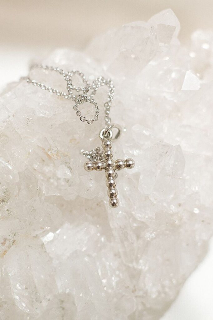 Bubble Kreuz Halskette 925 Sterlingsilber