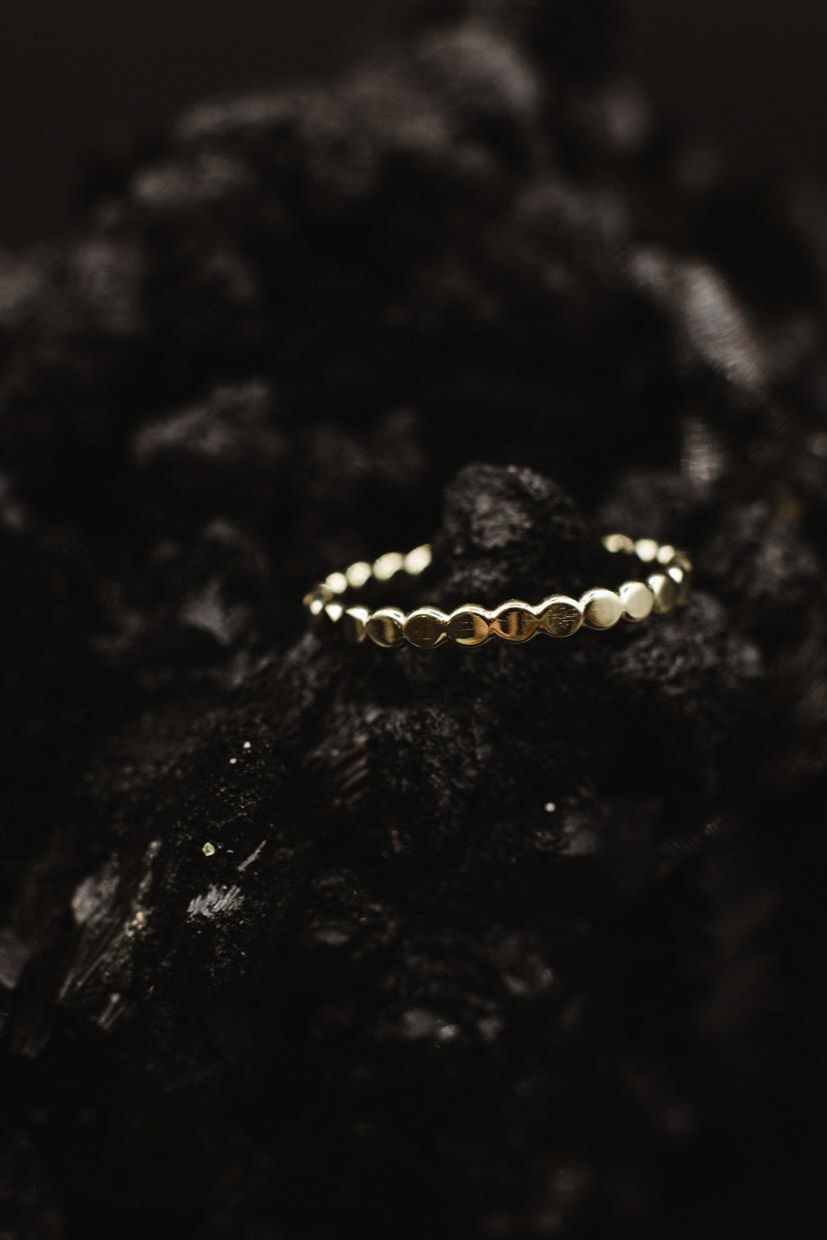 Flacher Bubble Ring in 585 Gelbgold