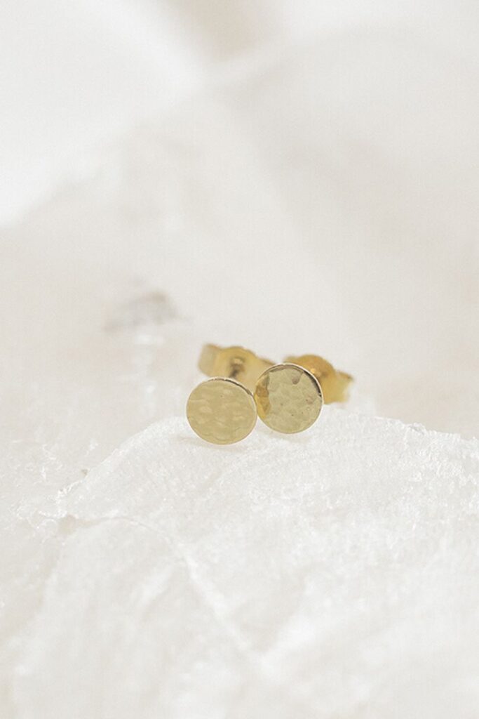 Goldcircus Hammerschlag Plate Ohrrstecker 585 Gelbgold