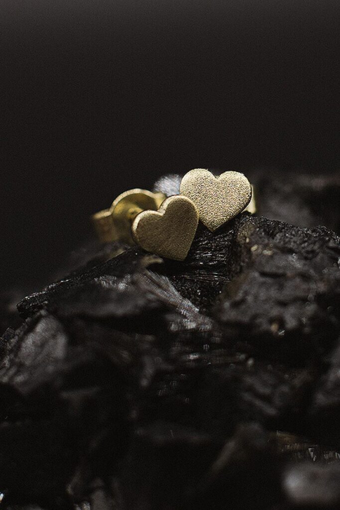 Mini Heart Ohrstecker in 585 Gelbgold von Goldcircus