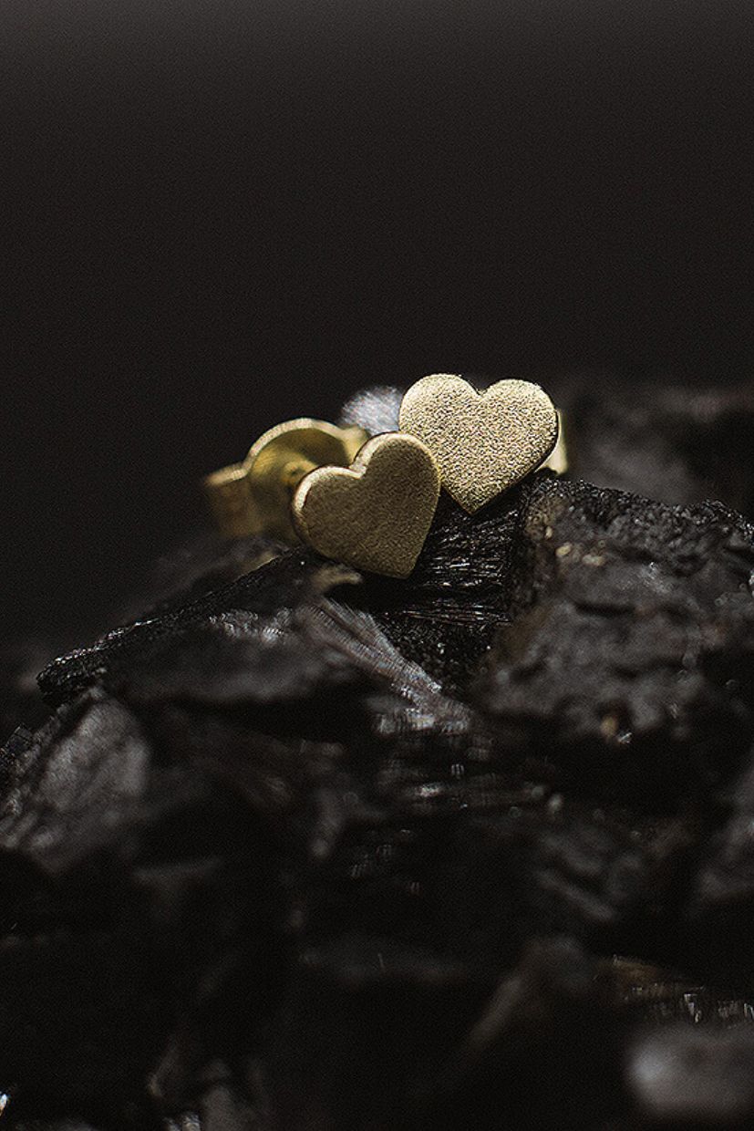 Mini Heart Ohrstecker in 585 Gelbgold von Goldcircus