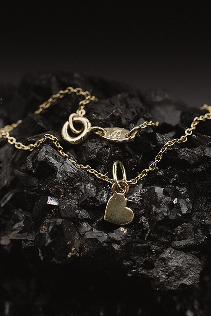 Goldcircus Mini Heart Armband in 585 Gelbgold