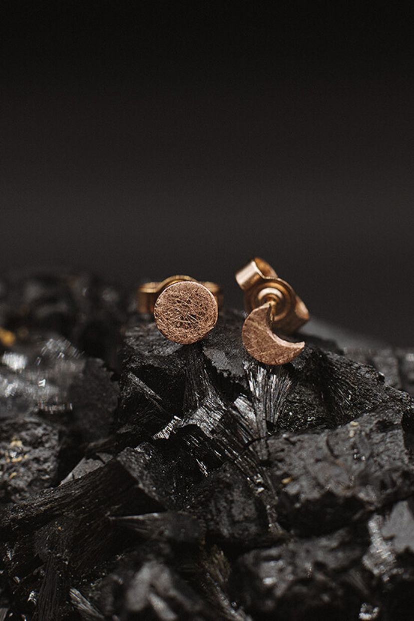 Goldcircus Mond-Halbmond-Ohrstecker in 585 Rosegold