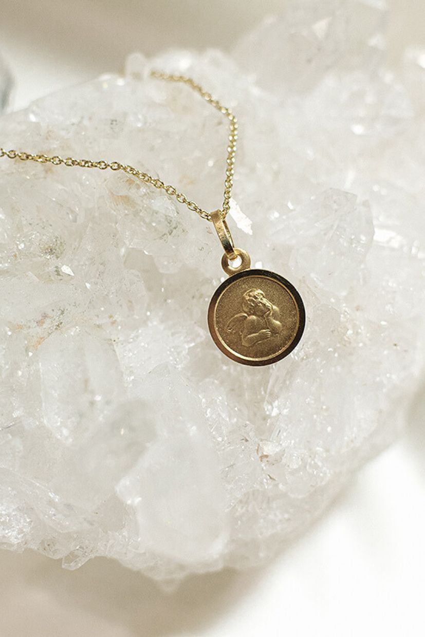 Goldcircus Schutzengel Halskette in 585 Gelbgold