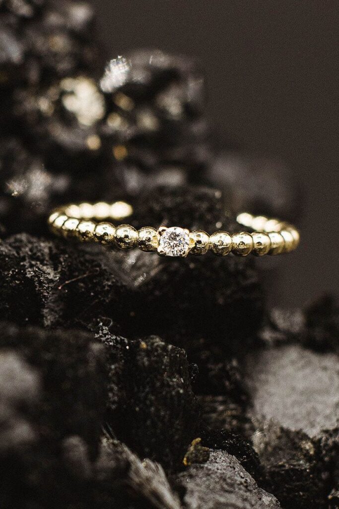 Sparkle Bubble Ring 0,04 ct in 585 Gelbgold