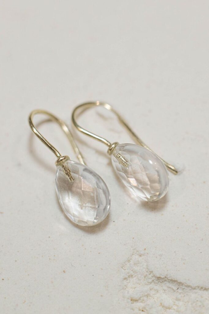 Bergkristall Ohrringe mit Bügel
