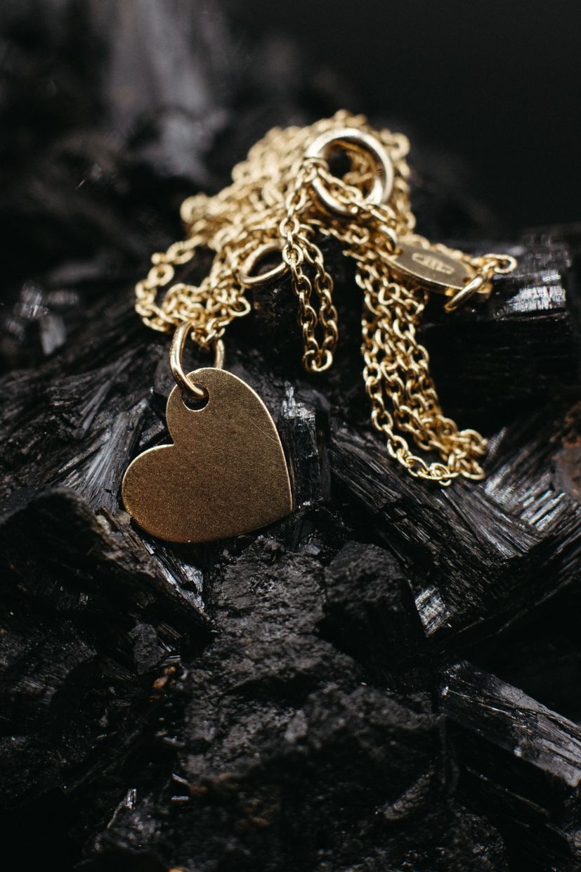 Heart Plate Halskette Gelbgold