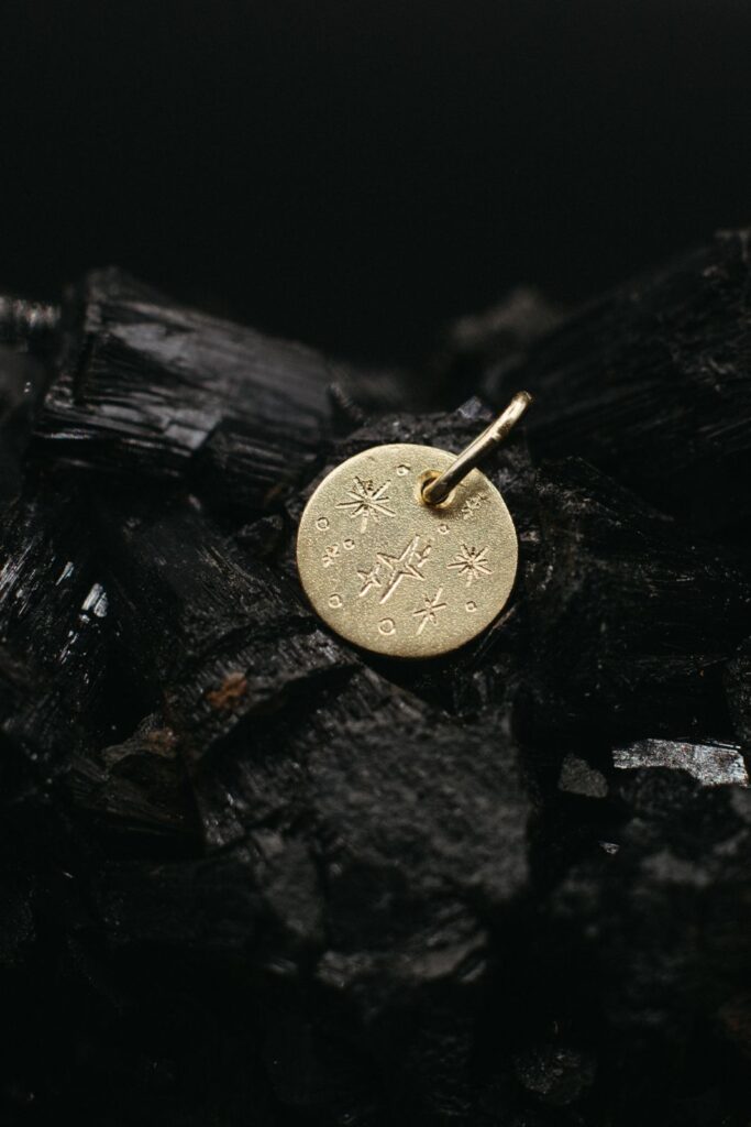 Stars 2 Plate Anhänger Gelbgold