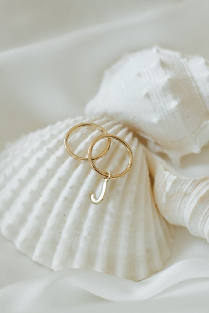 Buchstaben Creolen in 585 Gelbgold