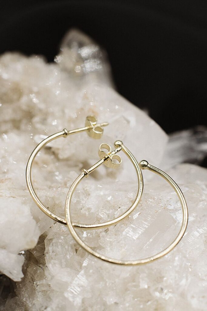 Goldcircus Pure Steckcreolen in 585 Gelbgold